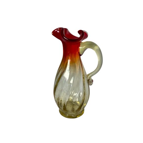 Small Miniature Hand Blown Glass Vintage Vase 4” Tall Anthro Vibes Cottage Core - Picture 1 of 2